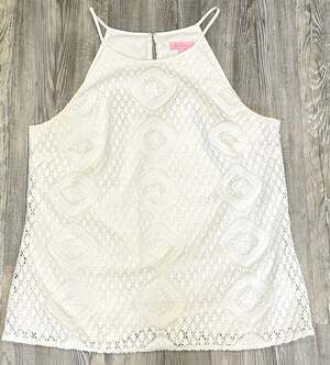 Lilly Pulitzer White Rayanne Crocheted Lace Halter Top Large